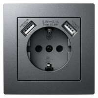 Schutzkontakt-Steckdose mit 2x USB McPower Flair, 250V,...