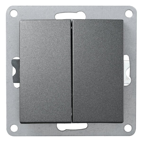 Serien-Schalter McPower Flair, 2-fach, 250V~/10A, UP, anthrazit