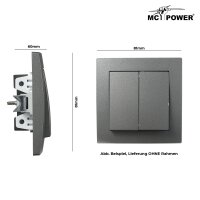 Serien-Schalter McPower Flair, 2-fach, 250V~/10A, UP, anthrazit