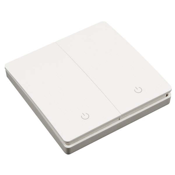 Funk-Wandtaster McPower Kinetic 2-fach, IP66, Funktion ohne Batterie, max 200m