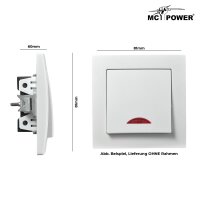 Schalter McPower Flair, 250V~/10A, UP, wei&szlig; mit Kontroll-Leuchte