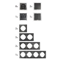 Schalter und Steckdosen Set McPower Flair Wohnlandschaft,...