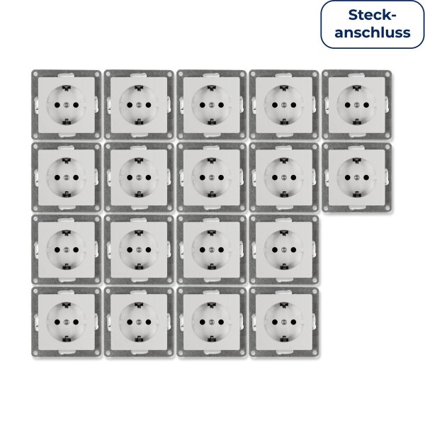Schutzkontakt-Steckdose McPower Cup 250V~/16A, UP, Steckanschluss, 18er-Pack