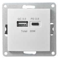 USB-Ladedose McPower Flair 2-fach, USB-C, PD 3.0 20W,...