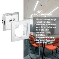 USB-Ladedose McPower Flair 2-fach, USB-C, PD 3.0 20W, wei&szlig;