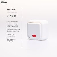 Schalter McPower Finery, 250V/10A, AP, wei&szlig;, mit Kontrollleuchte