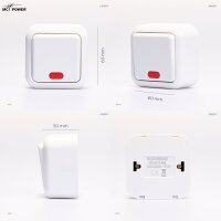 Schalter McPower Finery, 250V/10A, AP, wei&szlig;, mit Kontrollleuchte