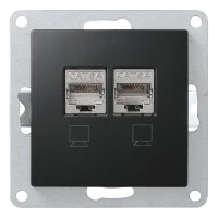 Netzwerk-Dose McPower Flair CAT6A, UP, matt schwarz,...