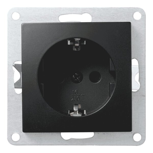 Schutzkontakt-Steckdose McPower Flair, 250V~/16A, Steckanschluss, matt schwarz