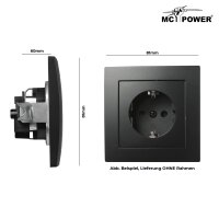 Schutzkontakt-Steckdose McPower Flair, 250V~/16A, Steckanschluss, matt schwarz