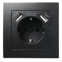 Schutzkontakt-Steckdose mit 2x USB McPower Flair,250V,...