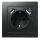 Schutzkontakt-Steckdose mit 2x USB McPower Flair,250V, 5V/2,1A,UP,matt schwarz