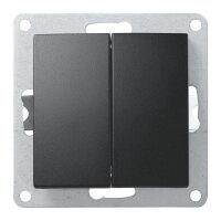 Taster McPower Flair 2-fach, 250V~/10A, UP, matt schwarz