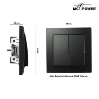 Taster McPower Flair 2-fach, 250V~/10A, UP, matt schwarz