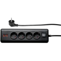 Steckdosenblock McPower, 4x Schutzkontakt, 1x USB-C...