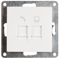 RJ45 + RJ11 Dose McPower Flair f&uuml;r ISDN, Cat, UP, wei&szlig;