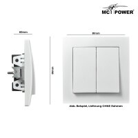 Wechselschalter McPower Flair 2-fach, 250V~/10A, UP, wei&szlig;