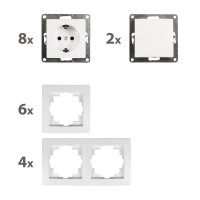 Schalter und Steckdosen Set McPower Flair Standard, 20-teilig, wei&szlig;