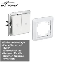 Jalousie-Taster McPower Cup Hoch und Runter, 250V~/10A, UP, wei&szlig;