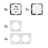 Schalter und Steckdosen Set McPower Flair Standard Profi, 20-teilig, Steckanschluss