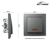 Schalter McPower Flair, 250V~/10A, UP, anthrazit mit Orientierungsleuchte
