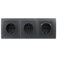Steckdosenblock McPower Flair Aufbau, anthrazit, 3-fach...