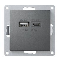 USB-Ladedose McPower Flair 2-fach, USB-C, PD 3.0 20W,...