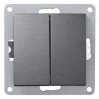 Taster McPower Flair 2-fach, 250V~/10A, UP, anthrazit