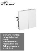 Taster McPower Shallow 2-fach, 250V~10A, UP, Steckanschluss, wei&szlig;