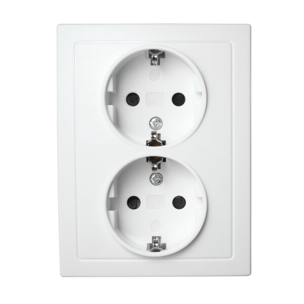Schutzkontakt-Steckdose McPower Flair 2-fach, 250V~/16A, wei&szlig;