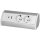 Steckdosenblock Aufbau, silber-wei&szlig;, 2-fach, 2x USB (Typ A+C), 3680W