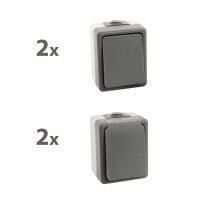Feuchtraum Set McPower Secure Flur 4-teilig, grau, IP44