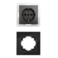 Schutzkontakt-Steckdose McPower Flair, 250V~/16A, UP, Einsteckschutz, anthrazit