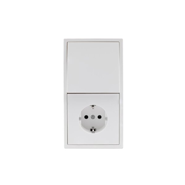 Schalter und Steckdosen Set McPower Shallow T&uuml;r 2-fach Profi 3-teilig, Steckanschluss