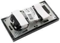 Schalter und Steckdosen Set McPower Shallow T&uuml;r 2-fach Profi 3-teilig, Steckanschluss