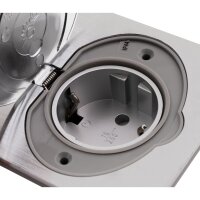 Boden Einbausteckdose, IP44, Edelstahl, 3680W, incl....