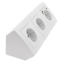 Steckdosenblock McPower Flair wei&szlig;, 3-fach Schutzkontakt + USB-C / USB-A