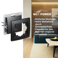 Schalter McPower Flair, 250V~/10A, UP, matt schwarz mit Kontroll-Leuchte