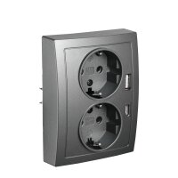 Schutzkontakt-Steckdose McPower Flair 2-fach, 250V~/16A,...