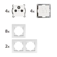Schalter und Steckdosen Set McPower Flair Multimedia, 18-teilig, wei&szlig;