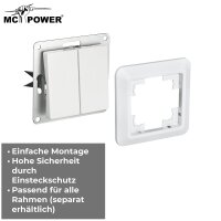 Serien-Schalter McPower Cup 2-fach, 250V~/10A, UP,...
