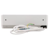 Steckdosenblock Aufbau, silber-wei&szlig;, 2fach, ein Schalter, 3680W
