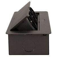 Tisch-Einbausteckdose, 3fach, schwarz, 2500W