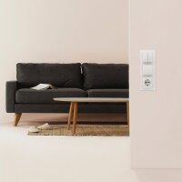 Schalter und Steckdosen Set McPower Flair T&uuml;r 3-fach-Style wei&szlig; + Glasrahmen