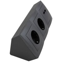 Steckdosenblock McPower Flair anthrazit, 2-fach Schutzkontakt + 2x USB