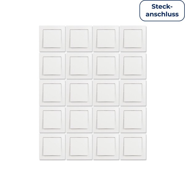 Wechselschalter McPower Flair Steckanschluss, wei&szlig;, inkl. Rahmen, 20er-Pack