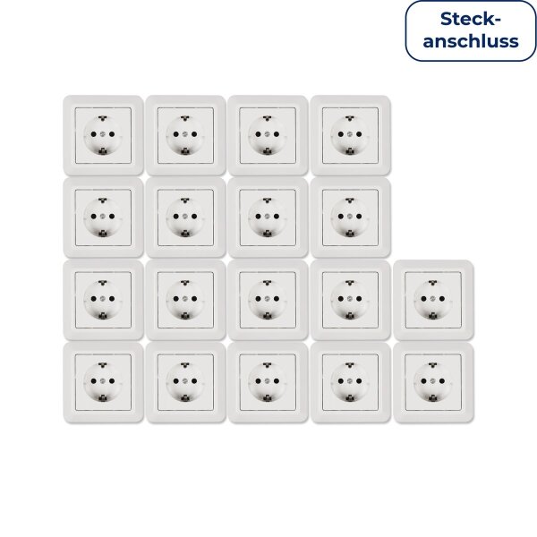 Schutzkontakt-Steckdose McPower Cup Steckanschluss, 18er-Pack, inkl. Rahmen