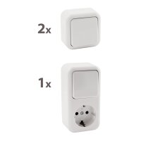 Aufputz-Set McPower Finery Mini, 3-teilig, wei&szlig;
