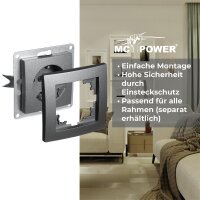 Schutzkontakt-Steckdose McPower Flair 250V~/16A, UP, Einsteckschutz, anthrazit
