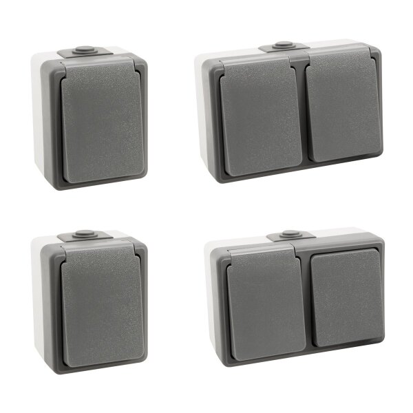 Feuchtraum Set McPower Secure Waschraum 4-teilig, grau, IP44